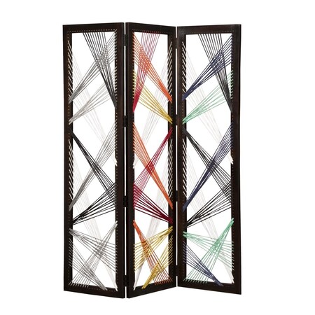 Palacedesigns 61 x 1.5 x 72 in. Multicolor Fabric & Wood Traverse Screen PA3082555